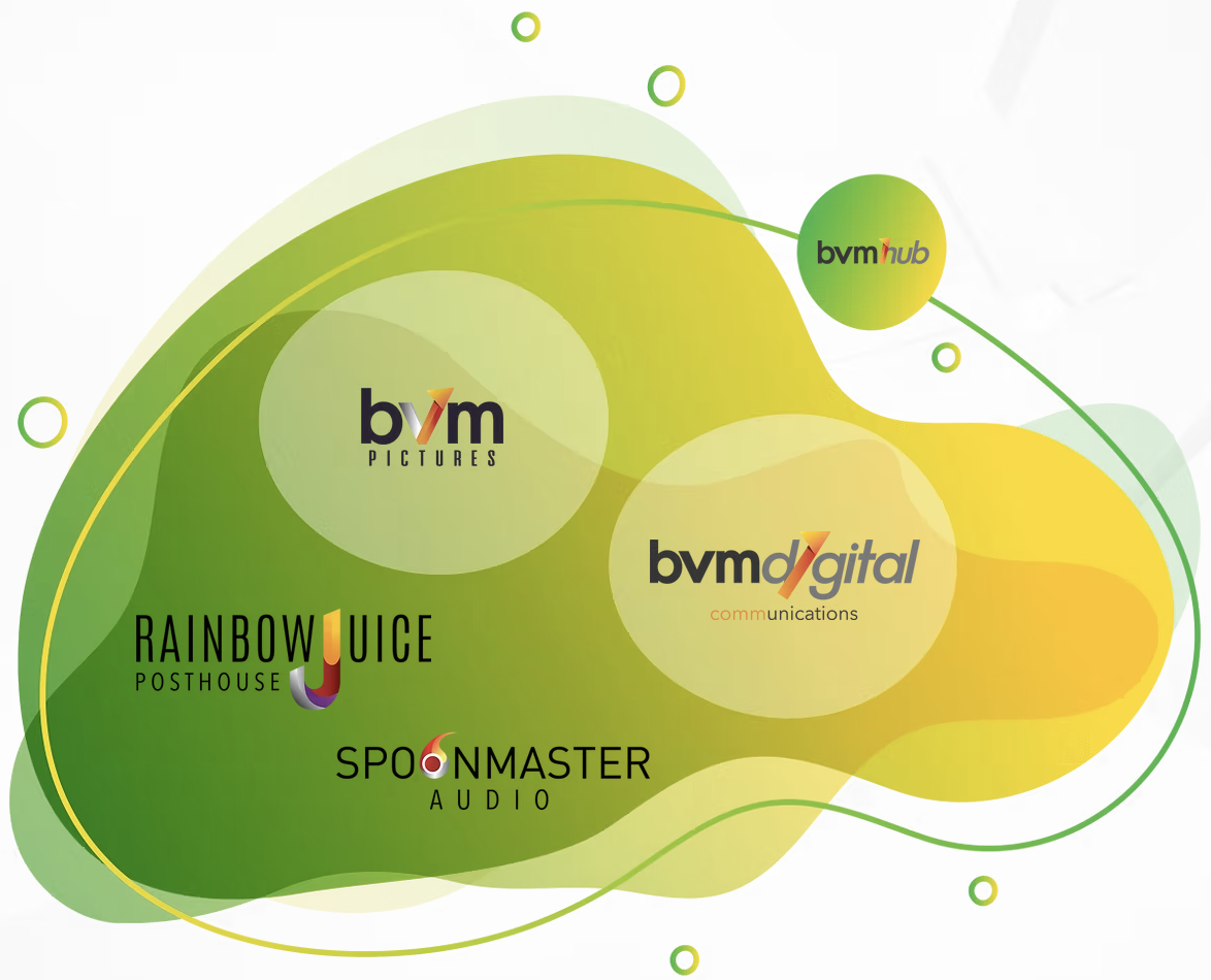 BVM Pictures, BVM Digital Communications, Rainbow Juice Posthouse, Spoonmaster Audio and BVM Hub